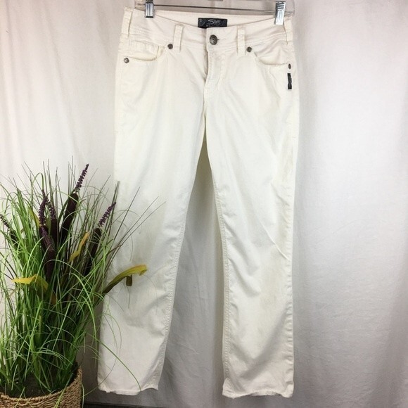 Silver Jeans White Suki Capri Cotton Jeans 27 - Picture 1 of 7